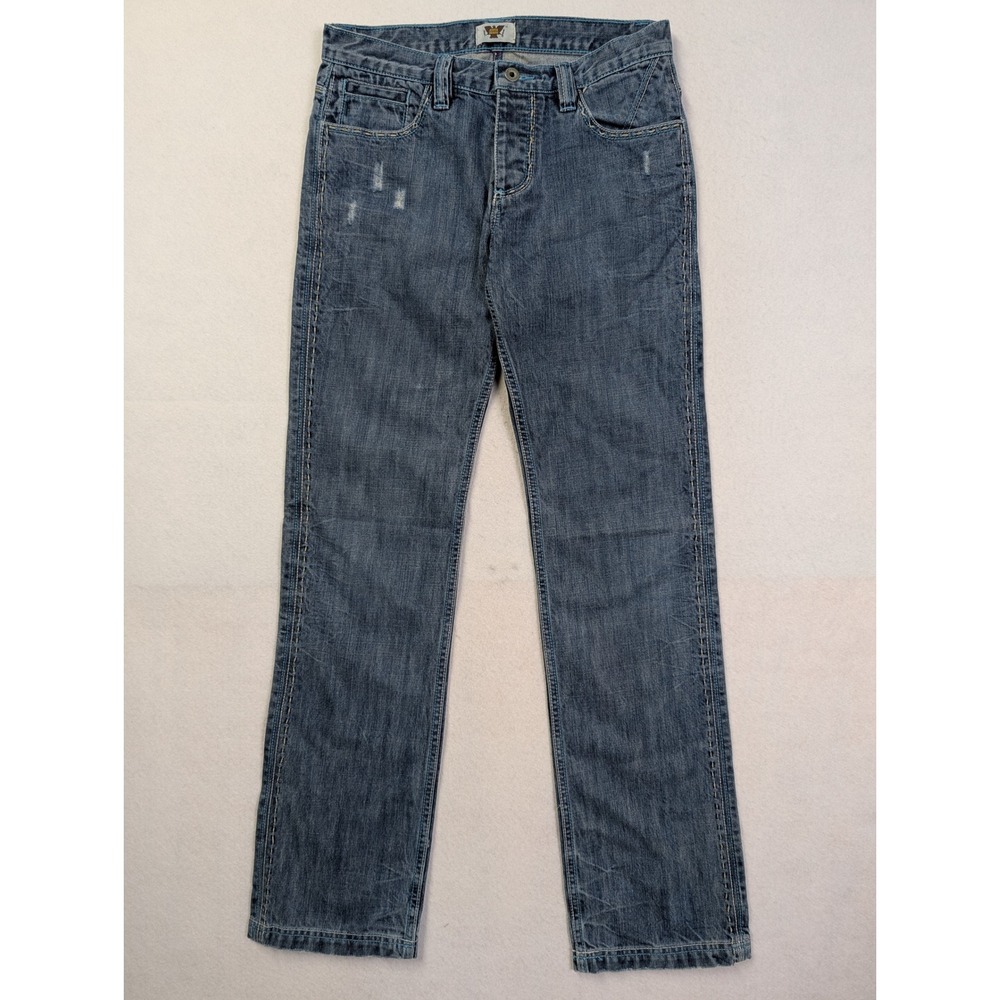 Antik Denim Mens Jeans 30 Embroidered Back Pockets MN82603 Blue